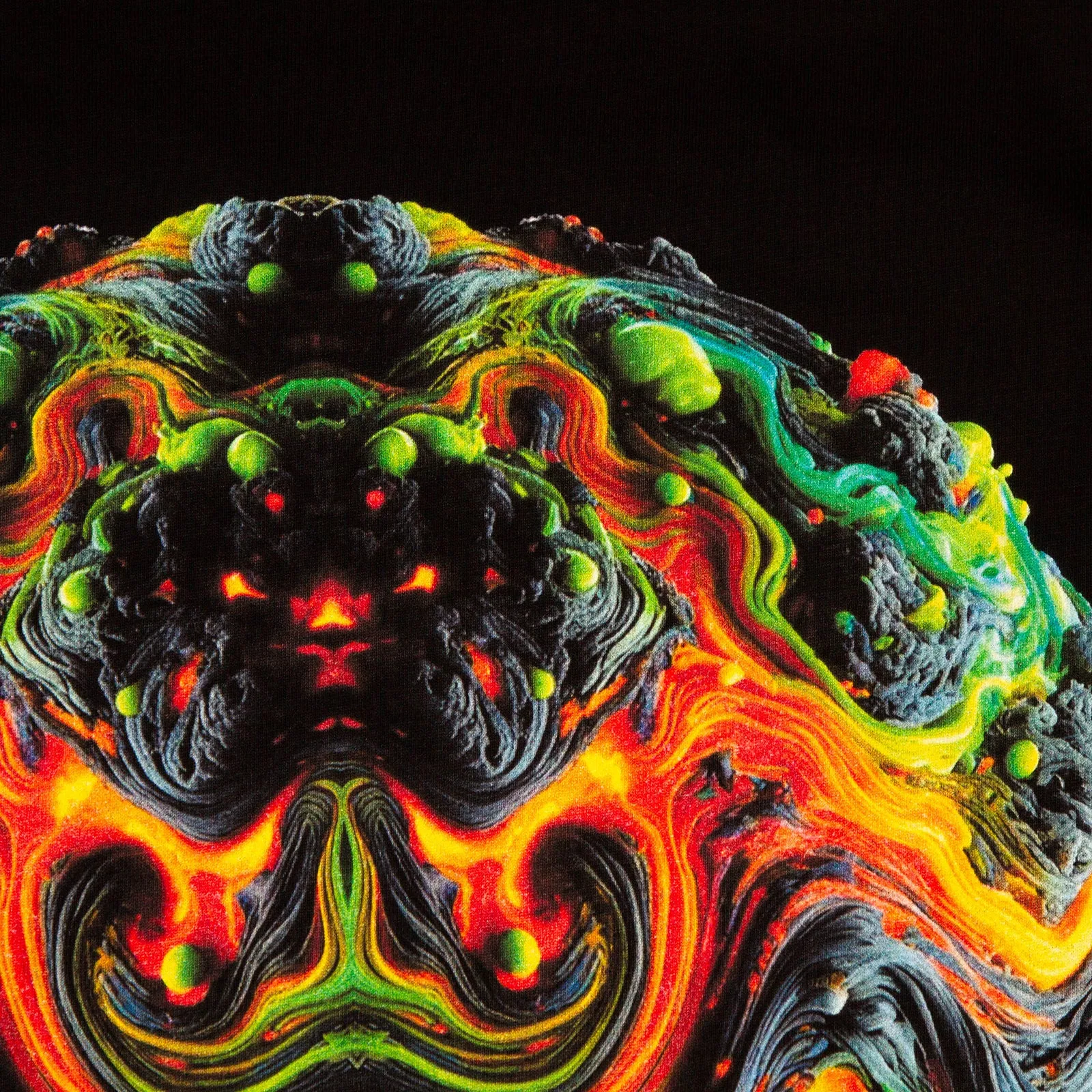 042 Disco Psychedelia Front Print - Tshirt - Black