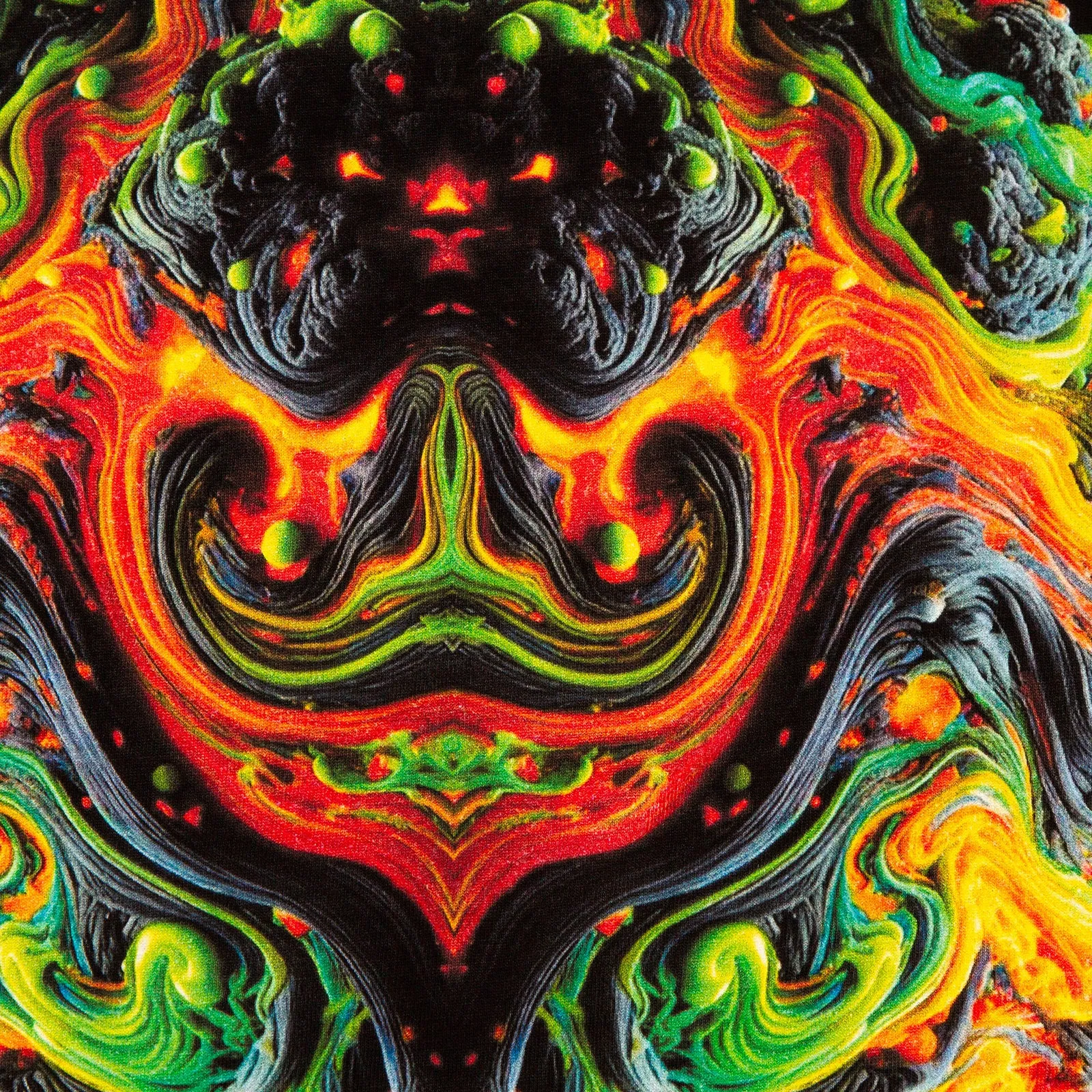 042 Disco Psychedelia Front Print - Tshirt - Black