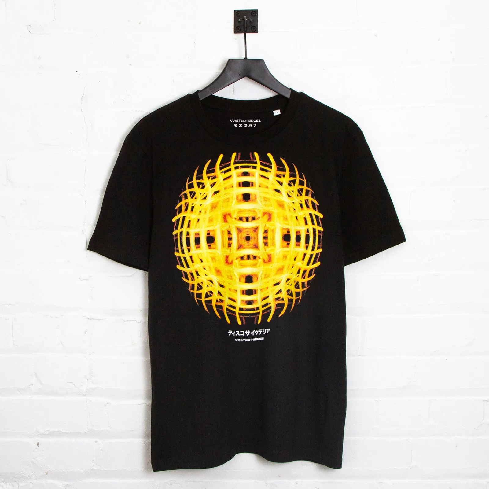044 Disco Psychedelia Front Print - Tshirt - Black