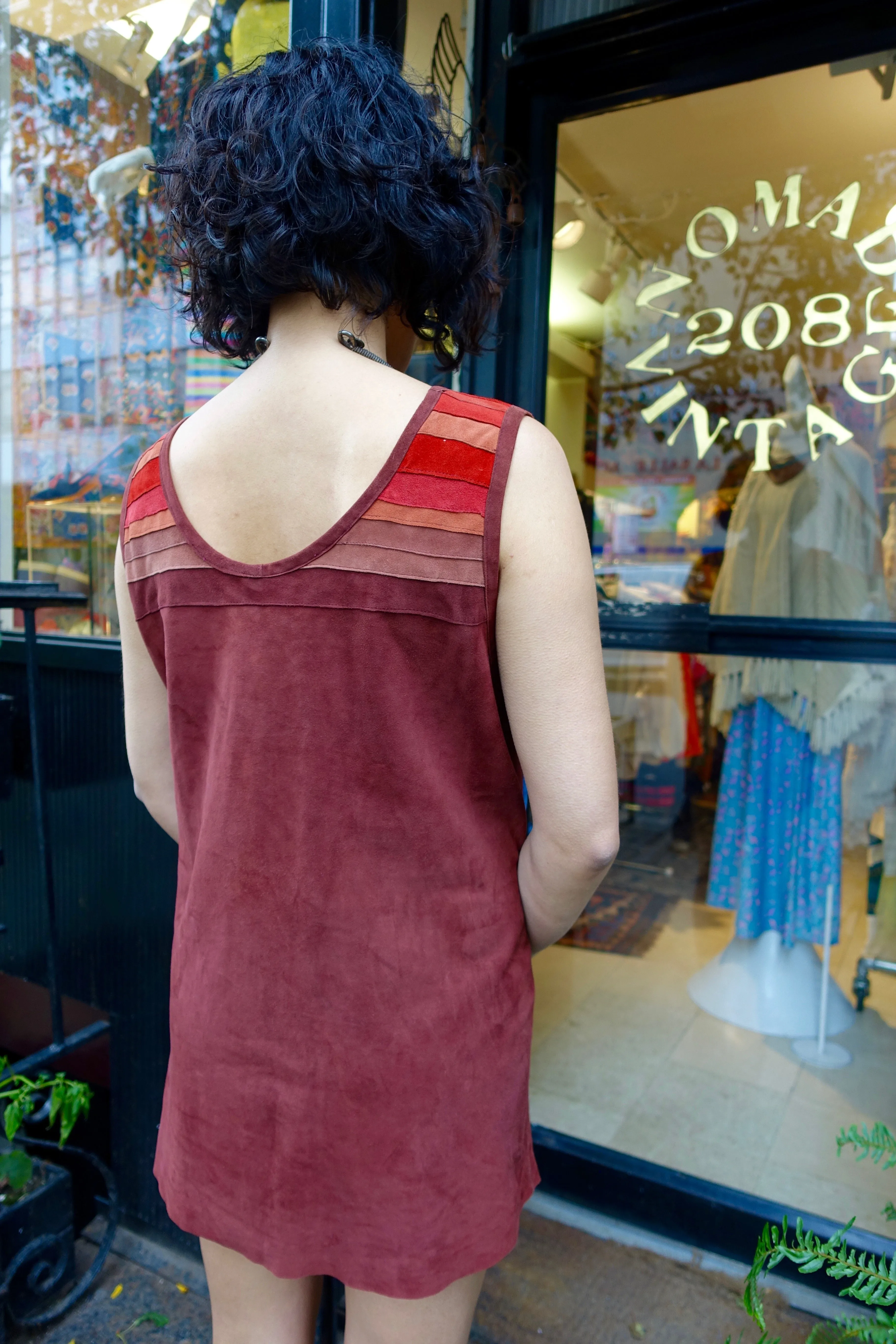 1970's Rainbow Ombre Striped Suede Tunic - SOLD