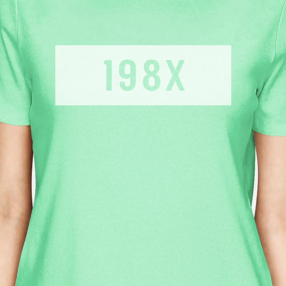 198X Women's Mint Short Sleeve T Shirt Simple Trendy Design