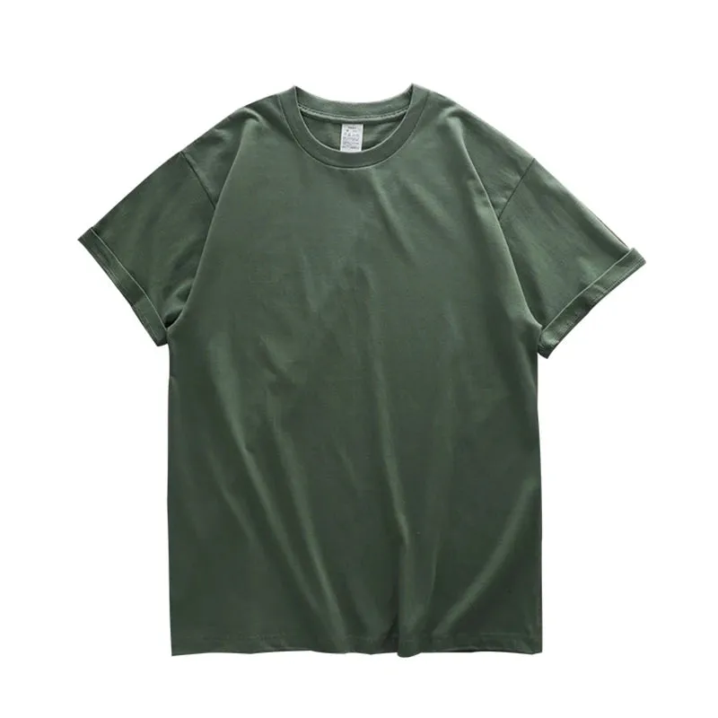 280gsm Cotton Men Oversize T Shirt-Short Sleeve Casual Men's Top