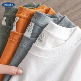 280gsm Cotton Men Oversize T Shirt-Short Sleeve Casual Men's Top