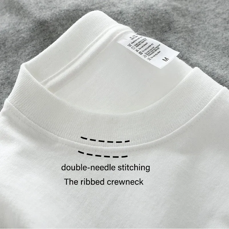280gsm Cotton Men Oversize T Shirt-Short Sleeve Casual Men's Top