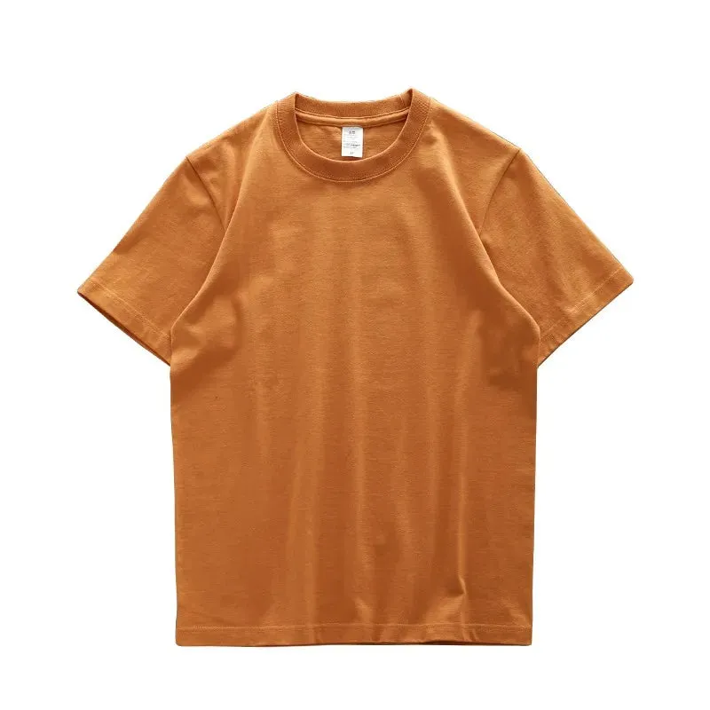 280gsm Cotton Men Oversize T Shirt-Short Sleeve Casual Men's Top