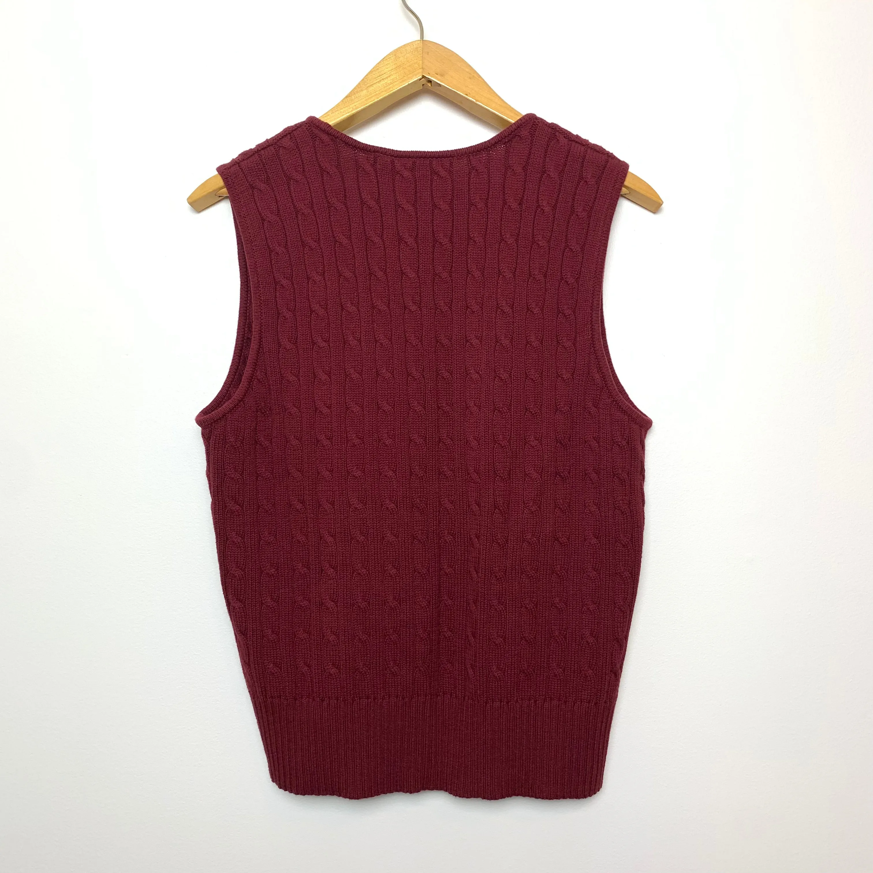 90s Liz Claiborne Wine Red Sweater Vest XL Cotton