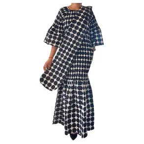 African Ankara Style Print Long Smocked Mermaid Dress