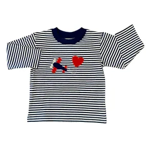 Airplane w/Heart Applique L/S Tee