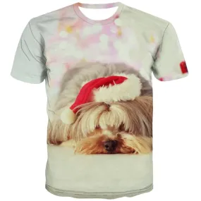 Animal T-shirt Men Dog T-shirts Graphic Christmas Tshirt Anime Party Tshirts Casual