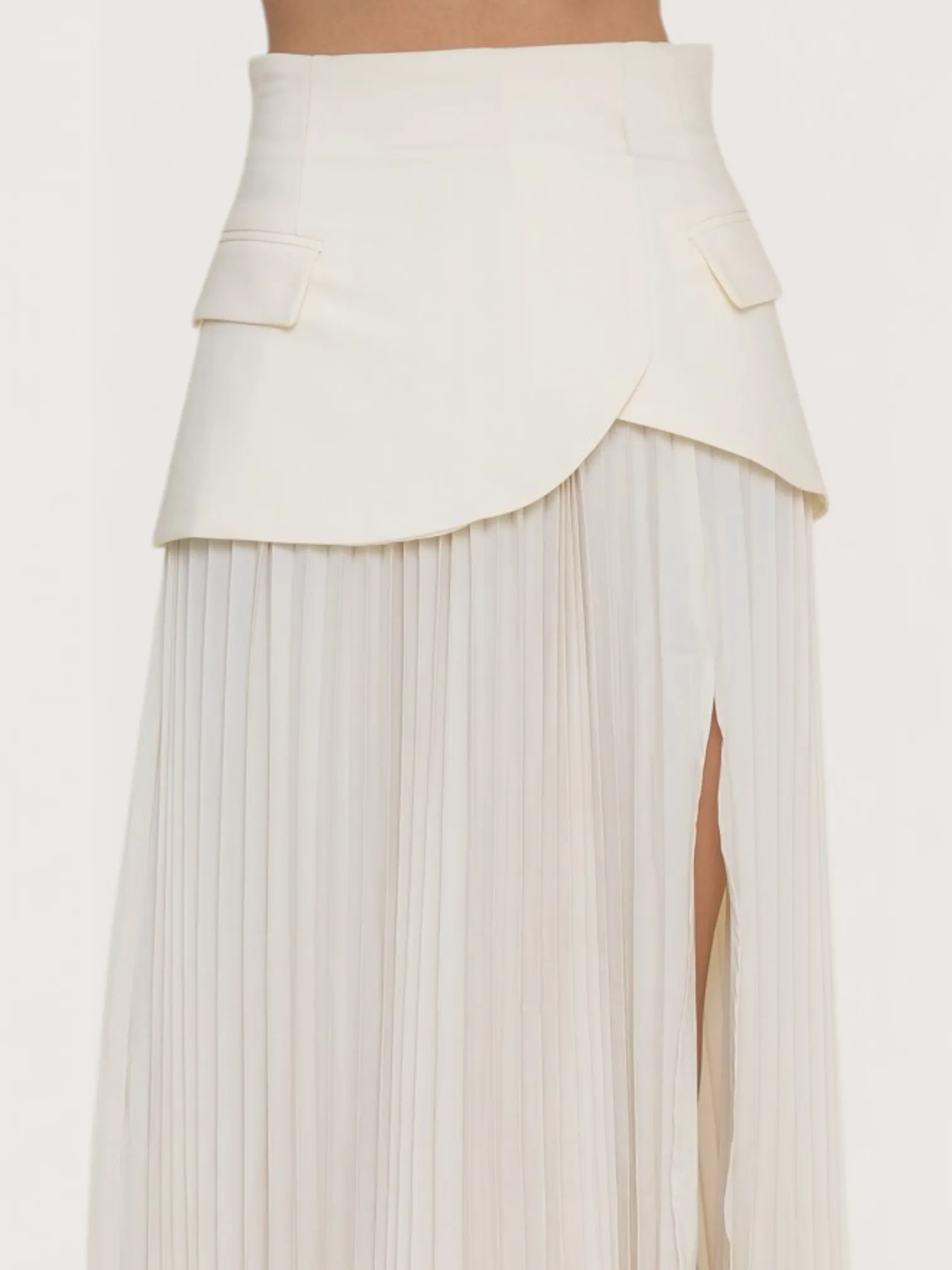 Asymmetric Pleated Skirt