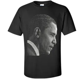 Barack Obama white dot newspaper print T-shirt