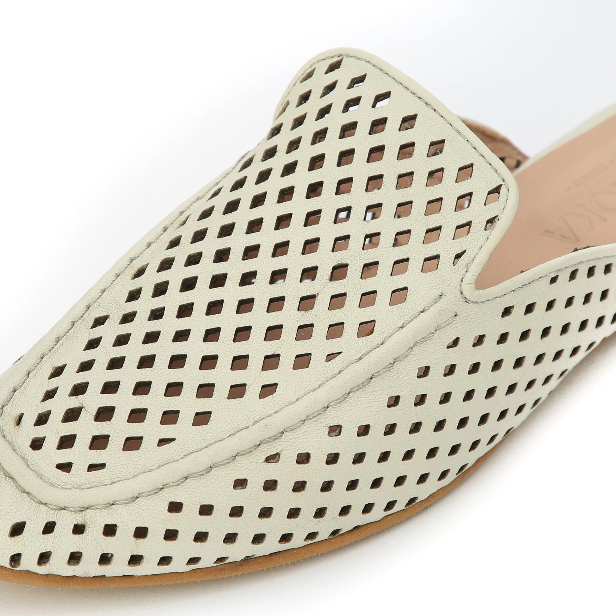 BARBARA slip-on mule - off white lazered