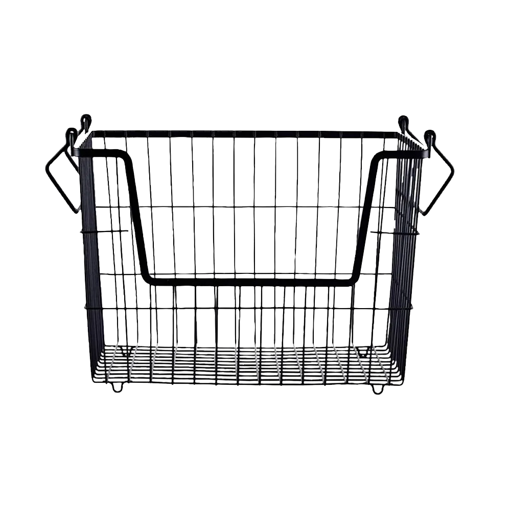 Basket with handles for underwear & socks in gold or black - high model