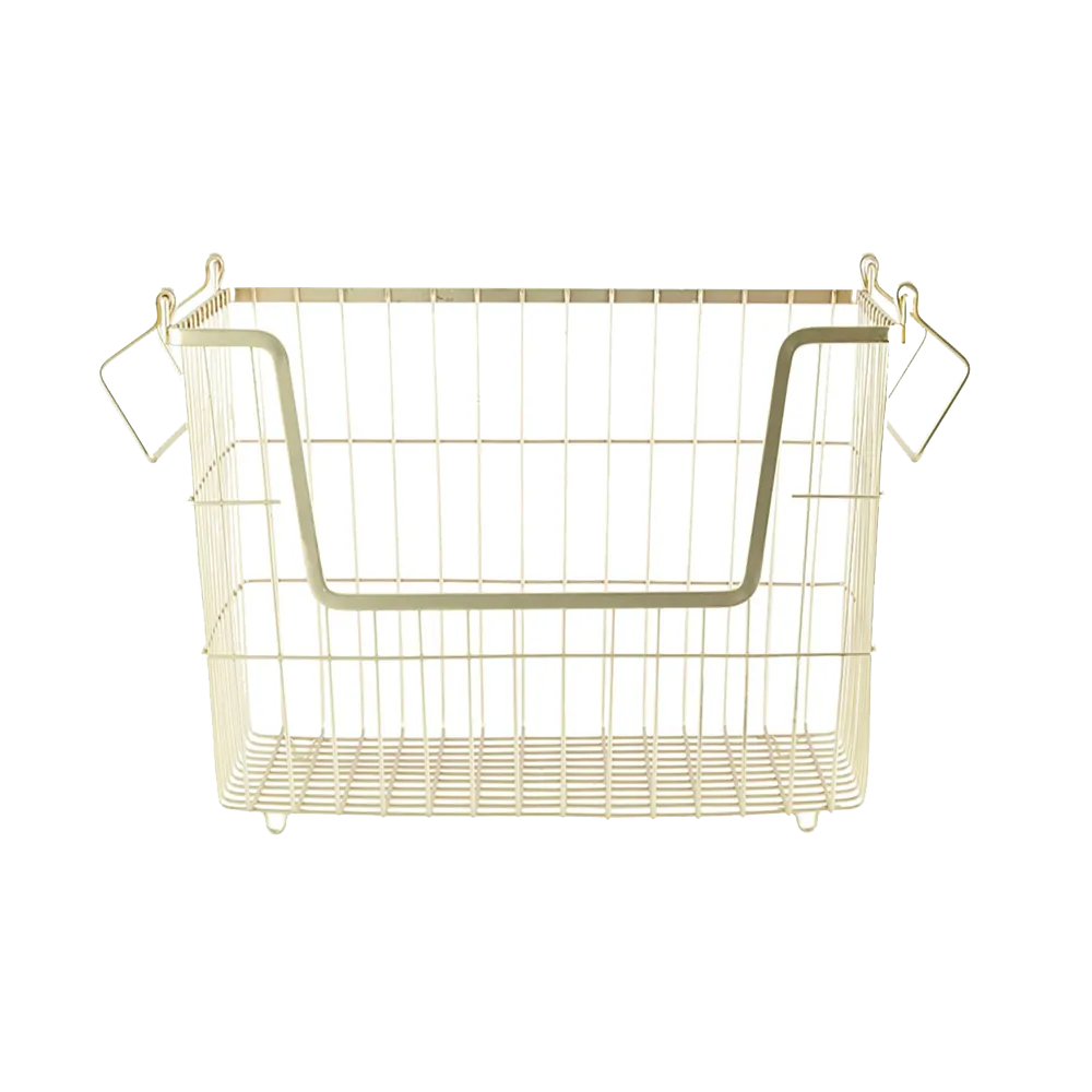 Basket with handles for underwear & socks in gold or black - high model