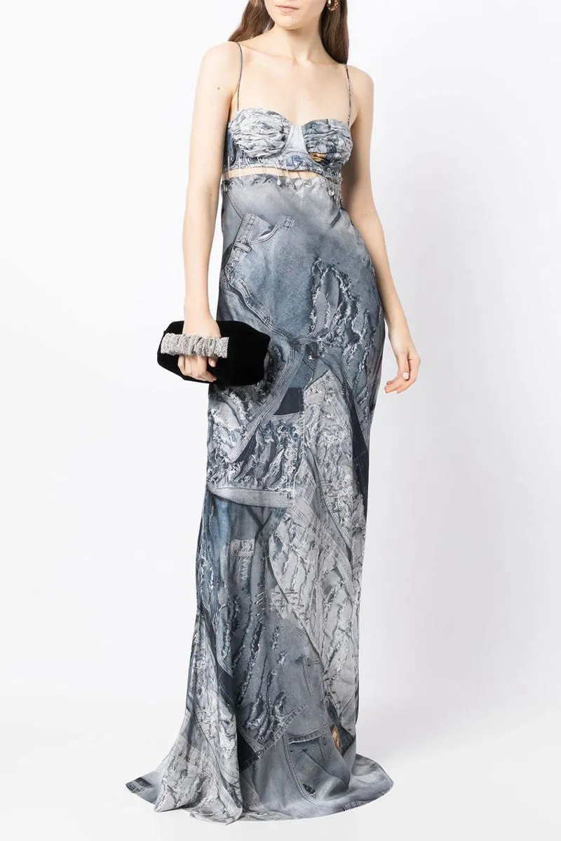 BD241 Camisole Graphic Maxi Dress