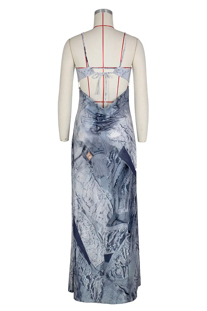 BD241 Camisole Graphic Maxi Dress