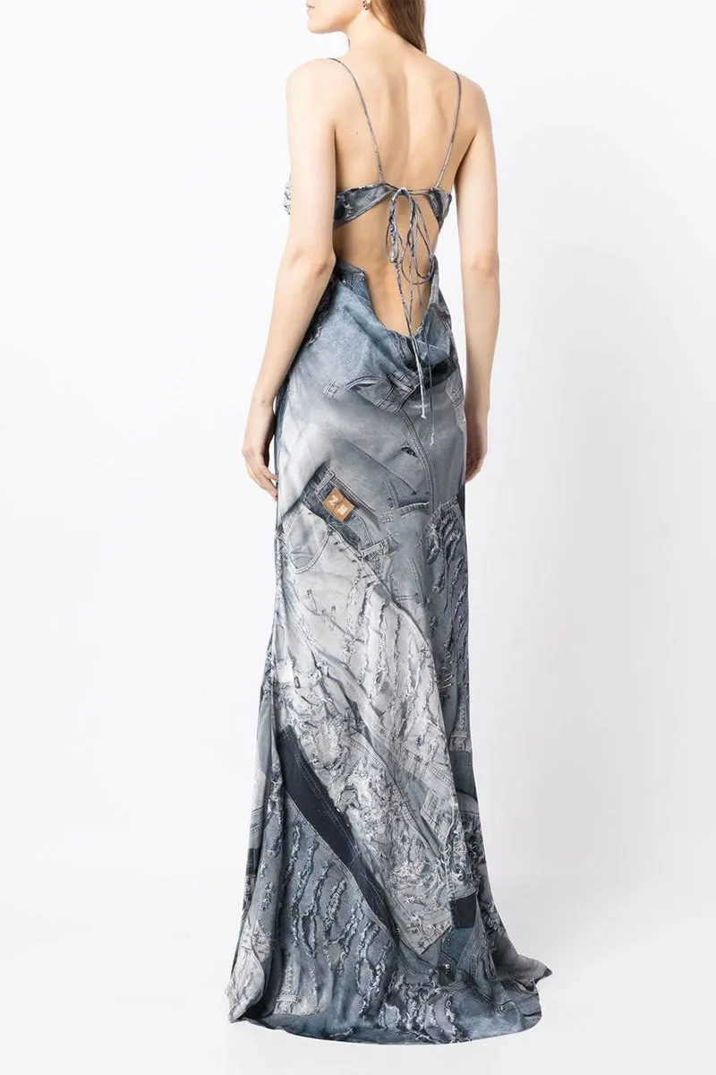 BD241 Camisole Graphic Maxi Dress