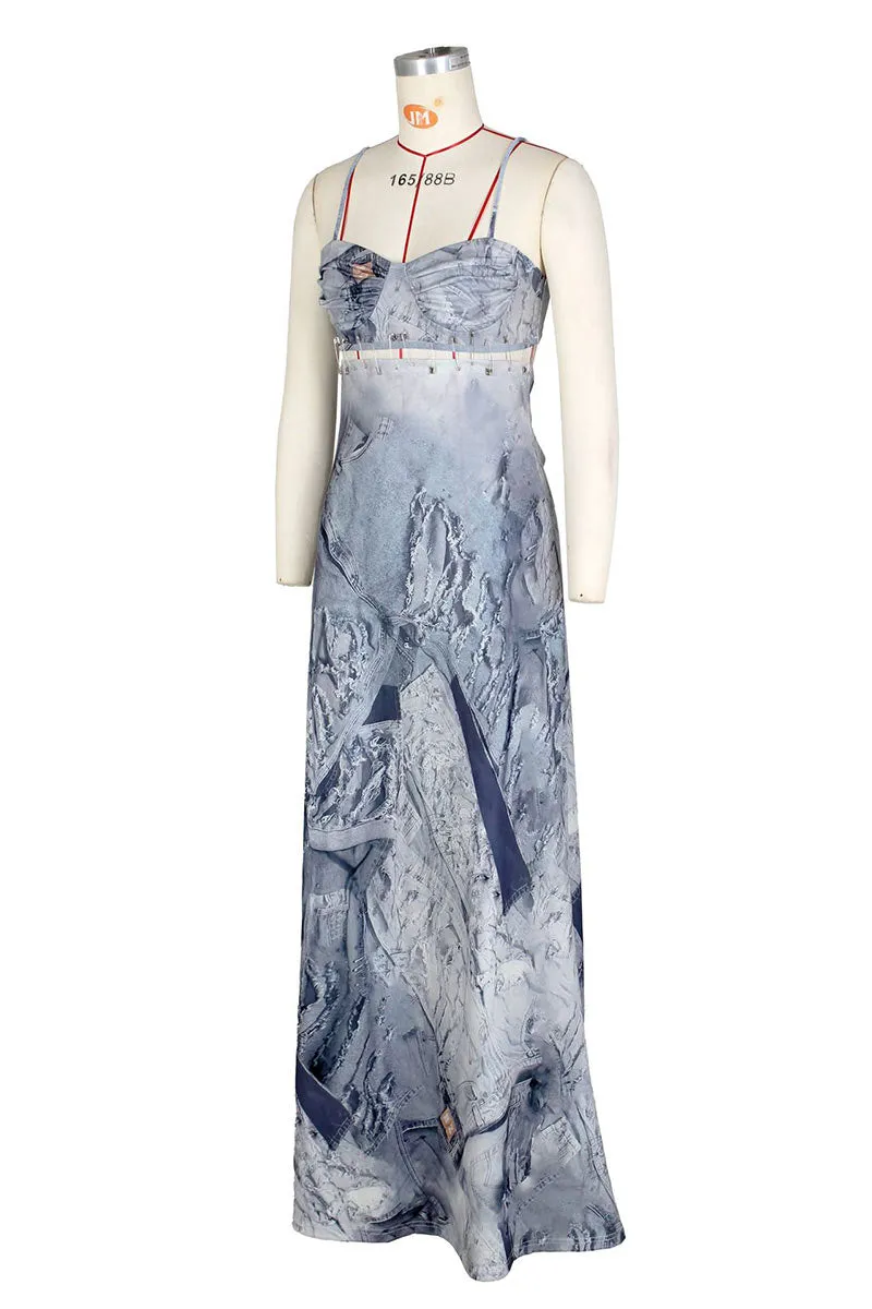 BD241 Camisole Graphic Maxi Dress