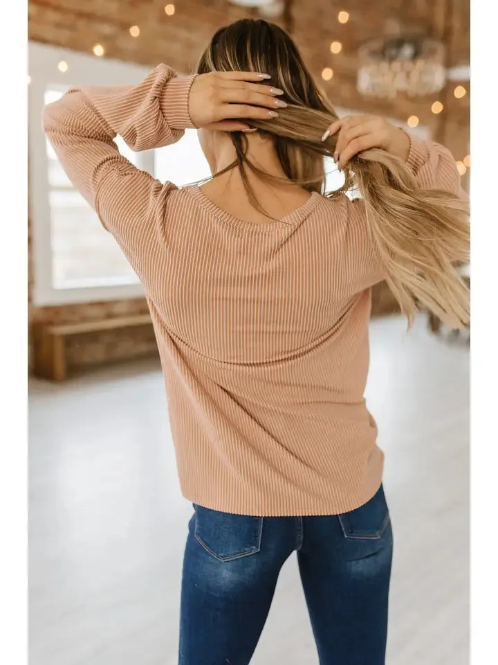Beige Patchwork Cord Tunic