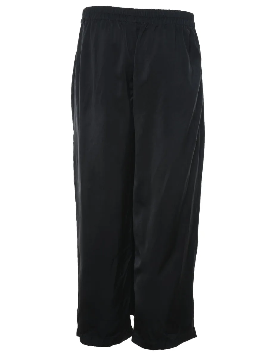 Black Ikat Contrast Panel Trousers - W30 L26