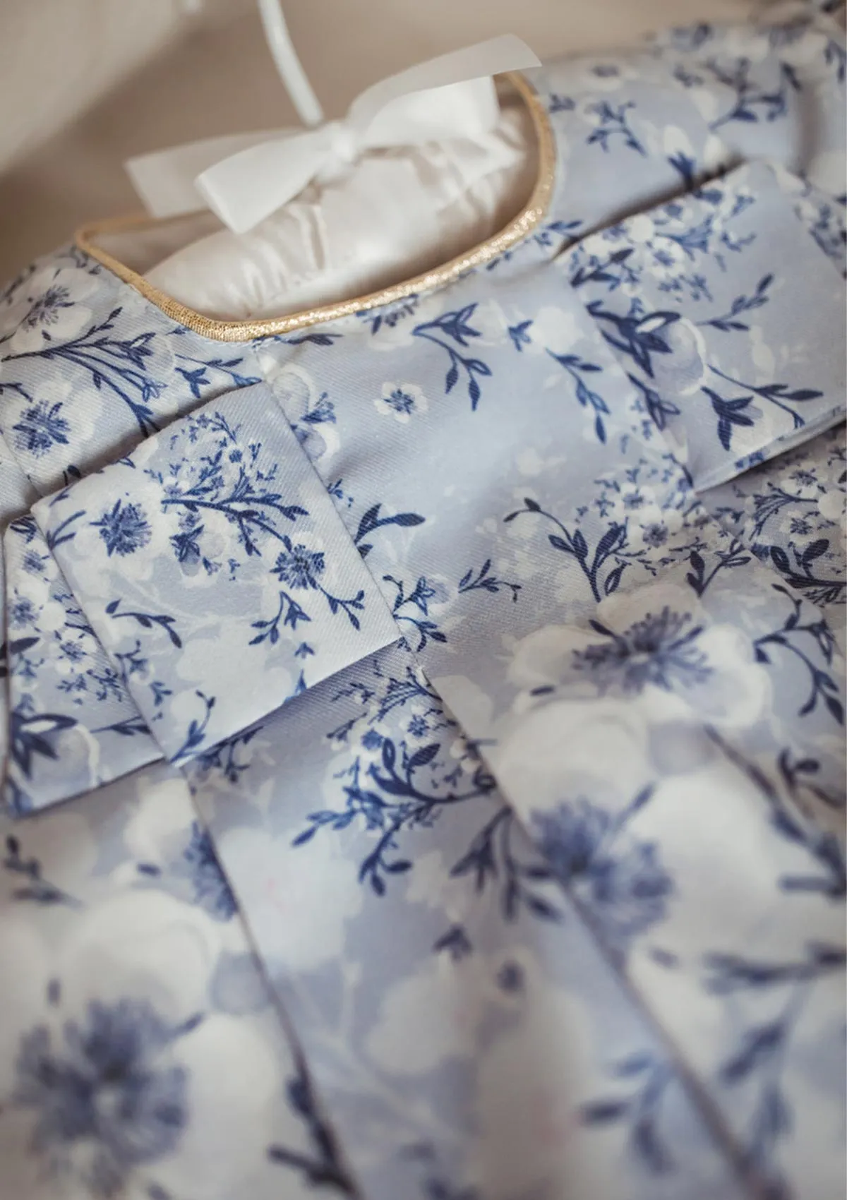Blue Floral Girls Romper (3M - 3Y)
