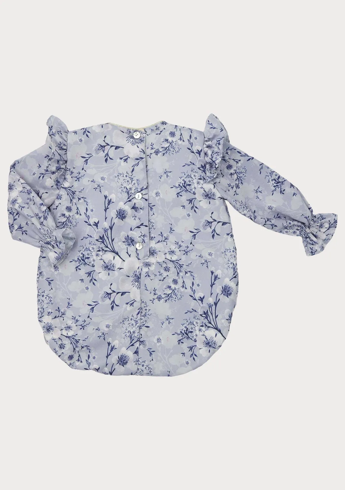 Blue Floral Girls Romper (3M - 3Y)
