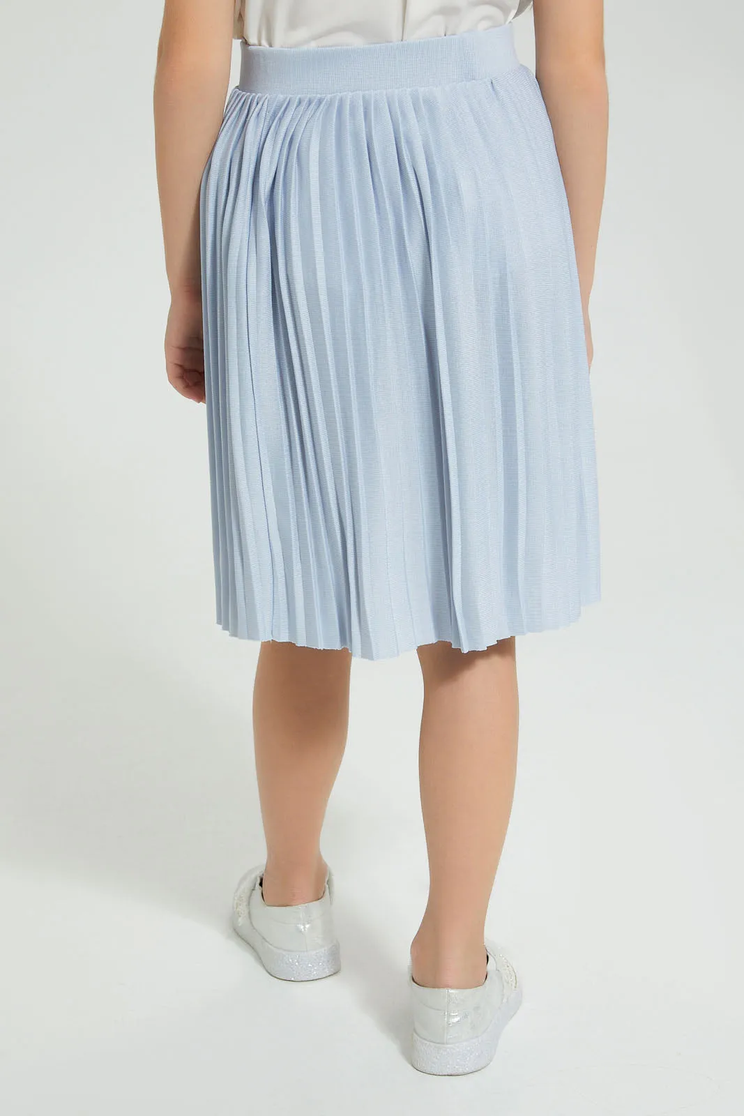 Blue Pleated Skirt
