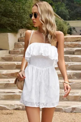 Breath of Summer White Strapless Romper