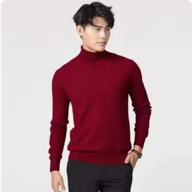 Cashmere turtleneck men sweater clothes for autumn winter