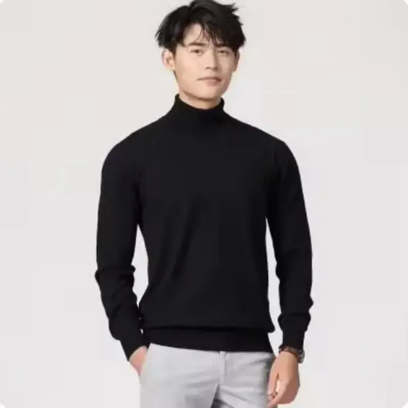 Cashmere turtleneck men sweater clothes for autumn winter