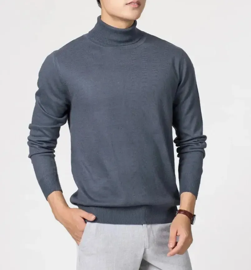 Cashmere turtleneck men sweater clothes for autumn winter