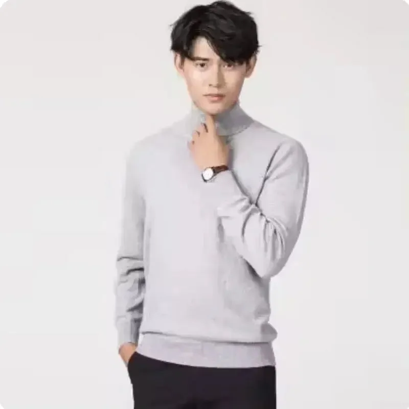 Cashmere turtleneck men sweater clothes for autumn winter