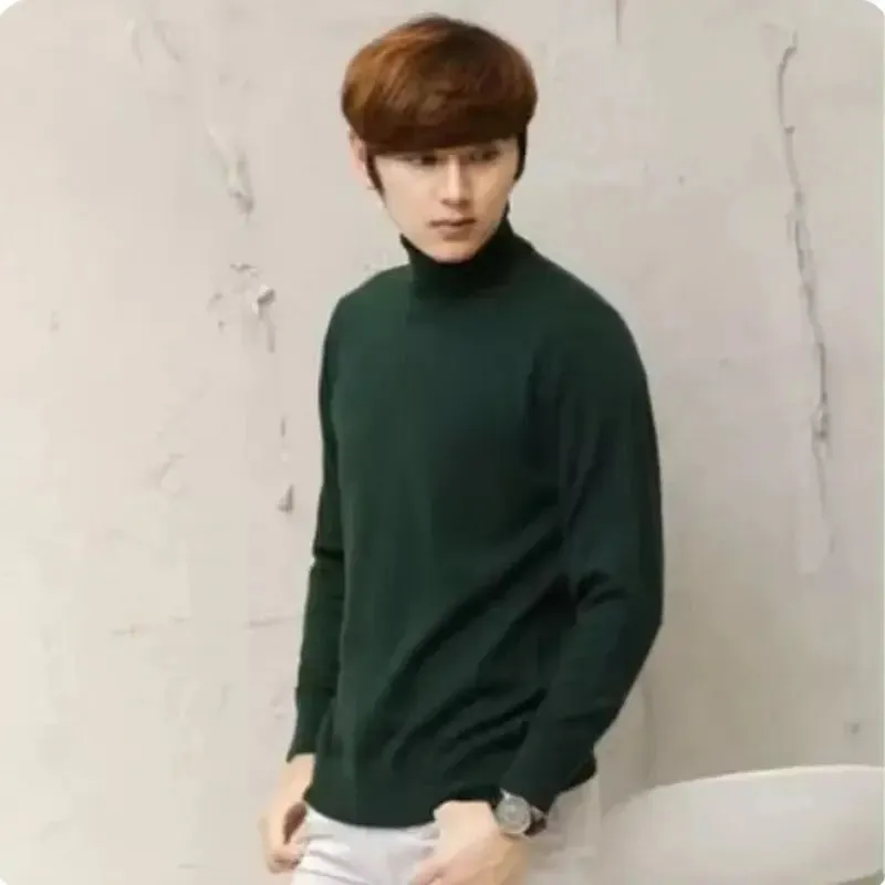 Cashmere turtleneck men sweater clothes for autumn winter
