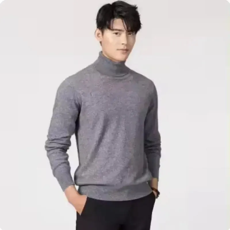 Cashmere turtleneck men sweater clothes for autumn winter