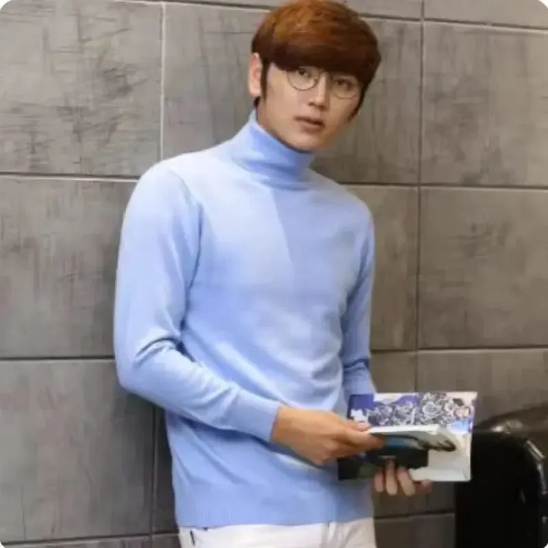 Cashmere turtleneck men sweater clothes for autumn winter
