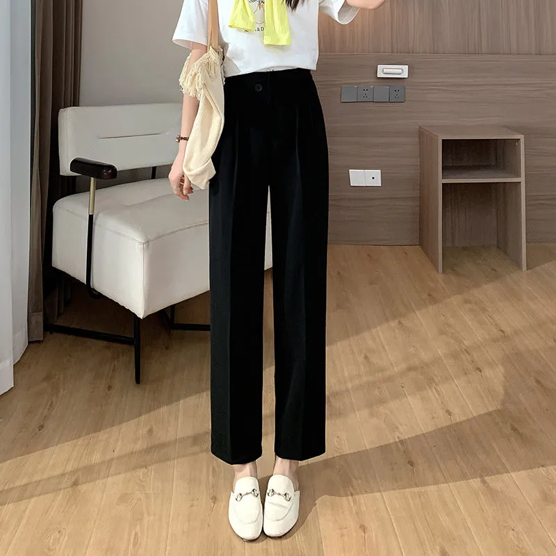 Casual Thin Cropped Ankle-Tied Suit Pants
