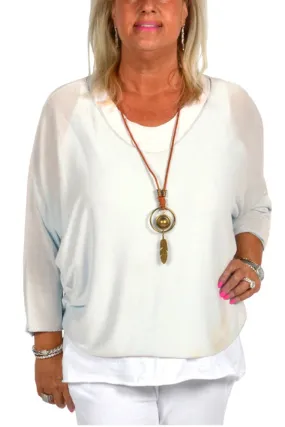 CATHERINELILLY ITG19005WH 2 pc tunic
