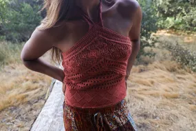 Cayenne Pepper Crochet  Halter Top