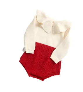 Charm Ruffle Romper Red