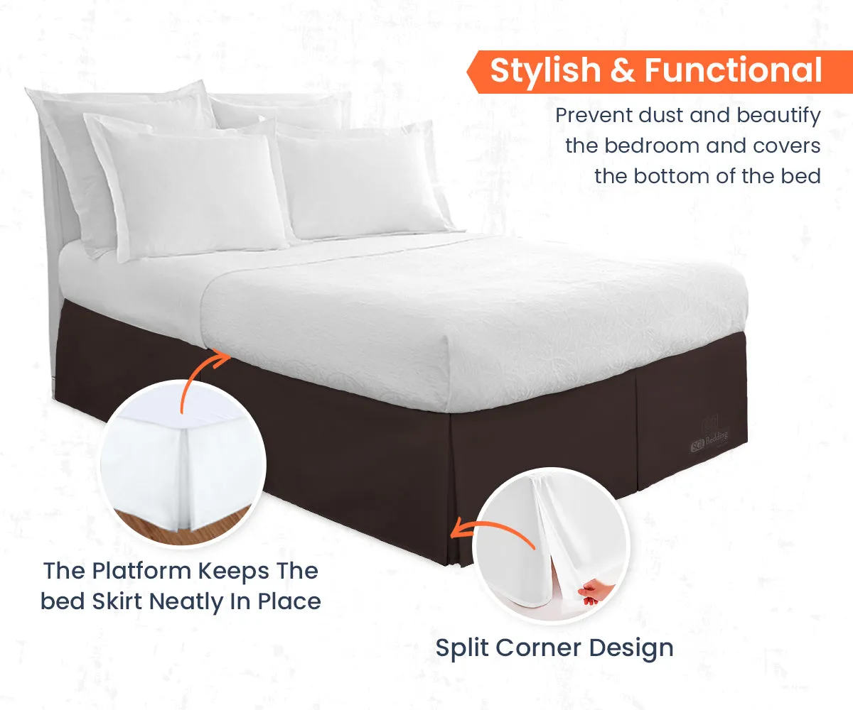 CHOCOLATE PLEATED BED SKIRT
