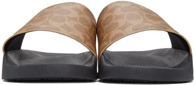 Coach 1941 Khaki Signature Slip-On Sandals