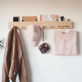 Coat Rack with Mail Holder (Oak) 80cm
