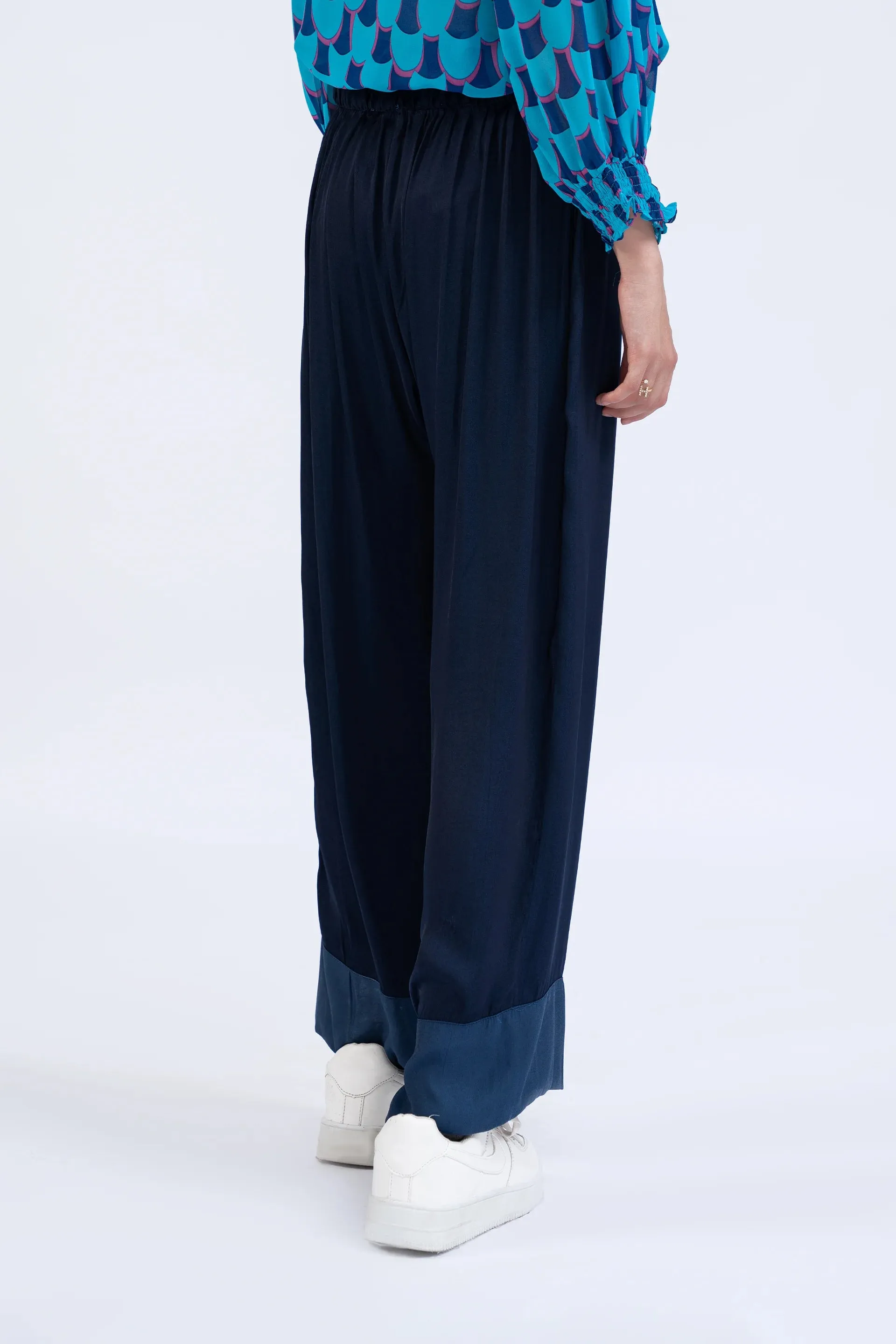 Contrast Hem Trousers