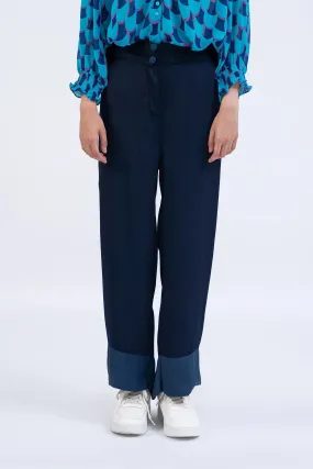 Contrast Hem Trousers