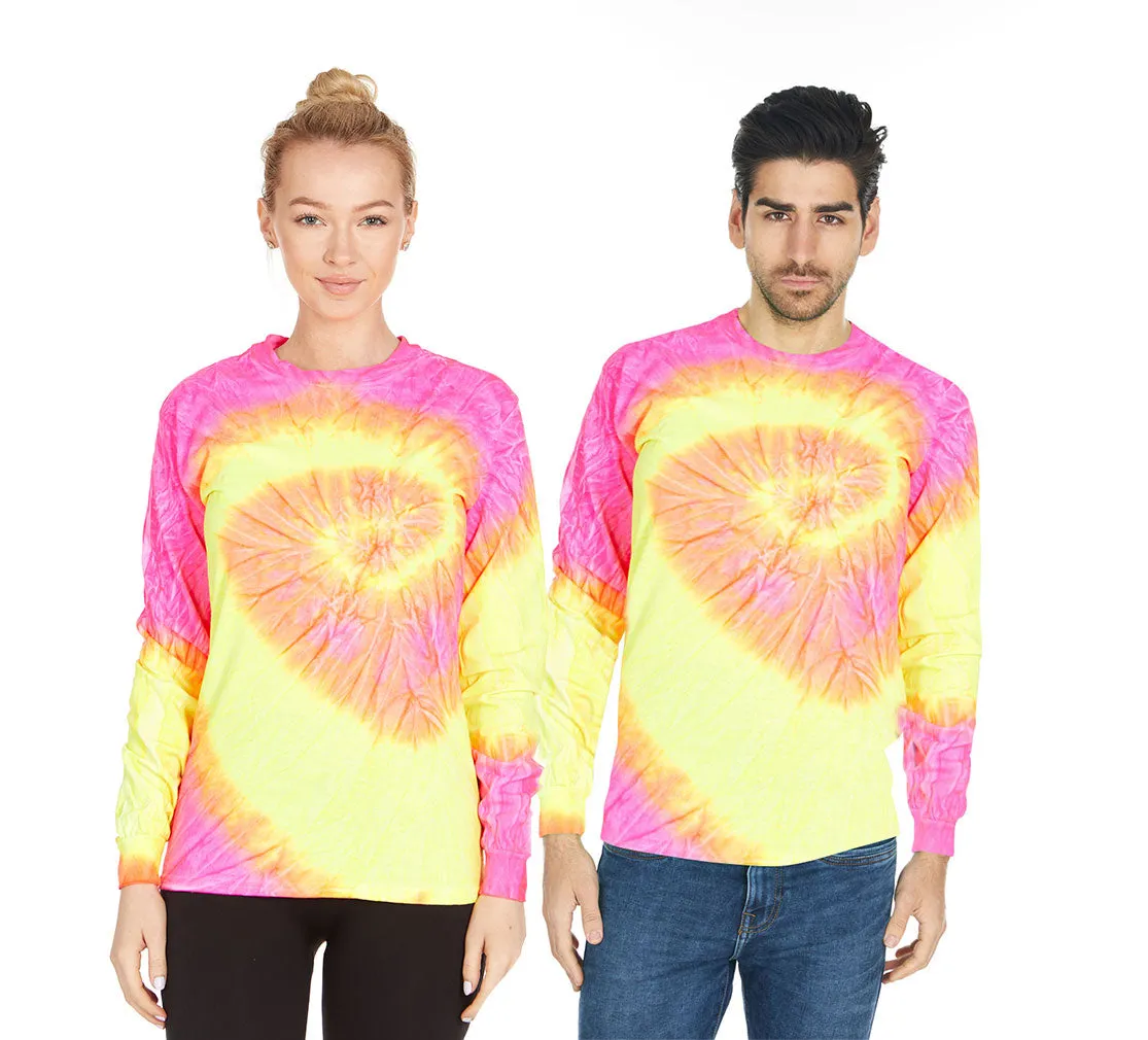 DARESAY Long Sleeve Tie Dye Aesthetic Clothes, Multi-Size Shirt, Sun Protection Shirts for Men, Women