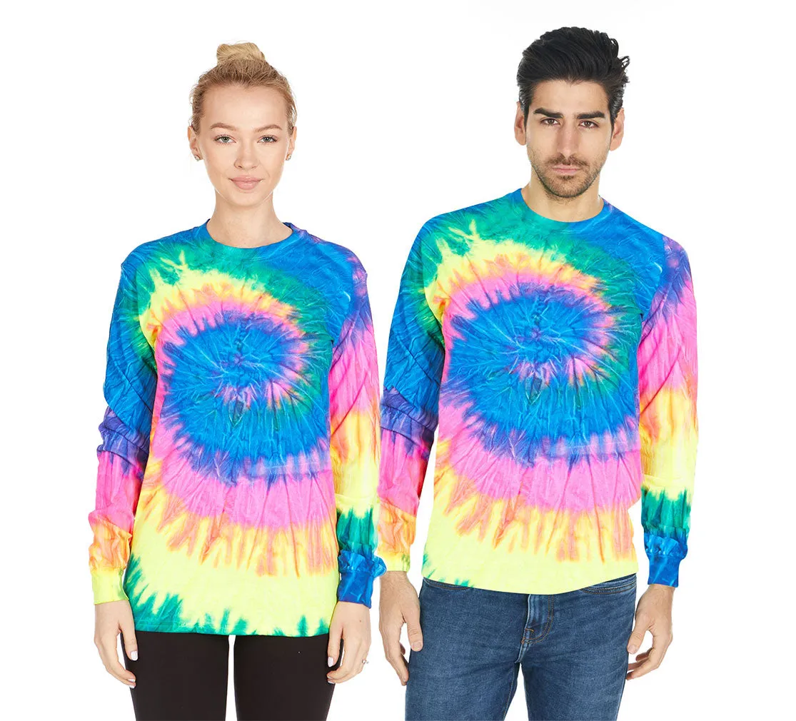 DARESAY Long Sleeve Tie Dye Aesthetic Clothes, Multi-Size Shirt, Sun Protection Shirts for Men, Women