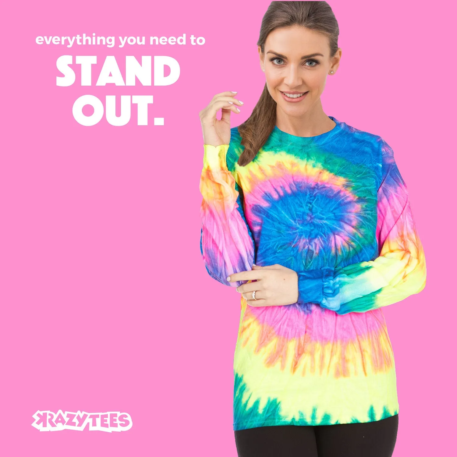 DARESAY Long Sleeve Tie Dye Aesthetic Clothes, Multi-Size Shirt, Sun Protection Shirts for Men, Women
