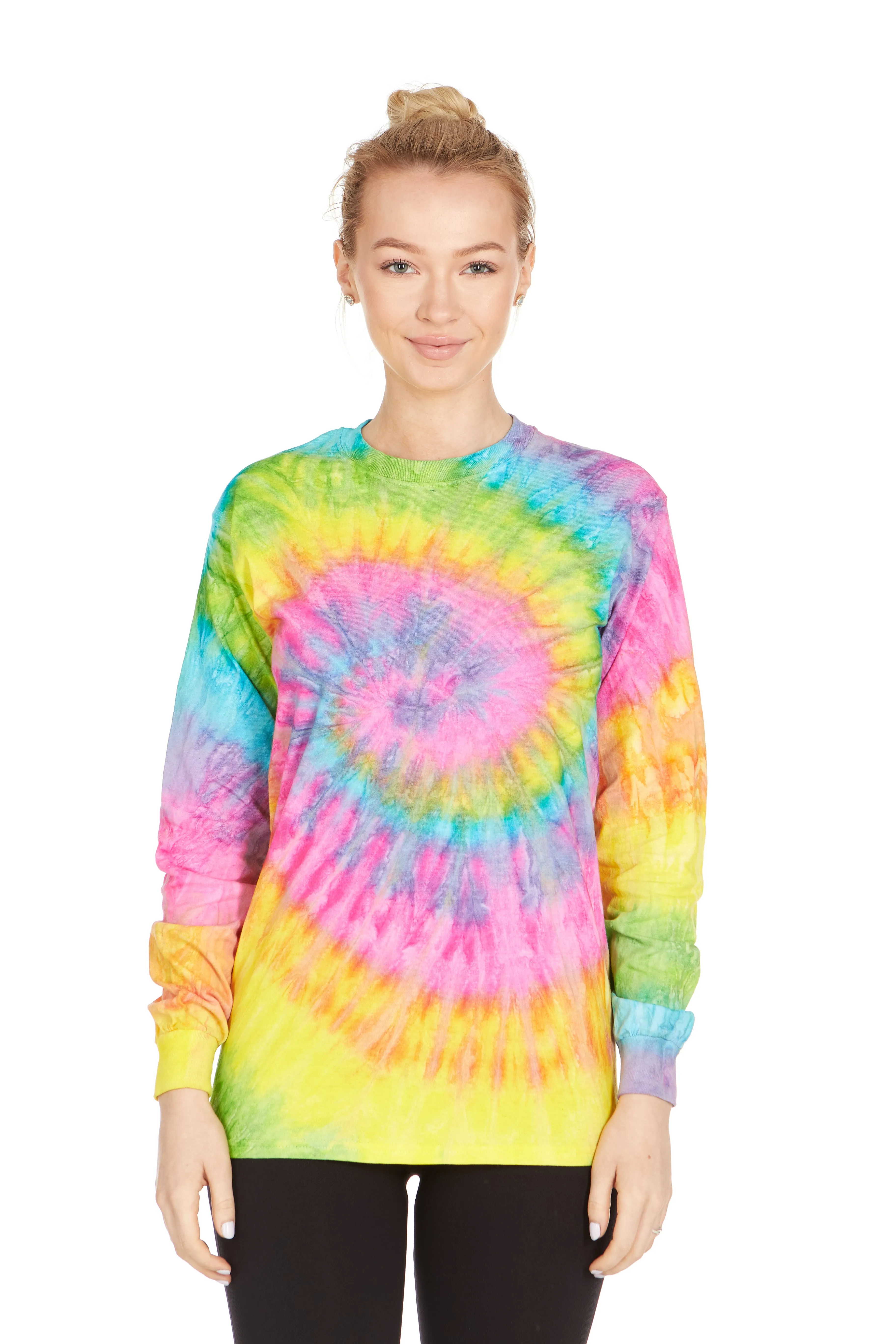 DARESAY Long Sleeve Tie Dye Aesthetic Clothes, Multi-Size Shirt, Sun Protection Shirts for Men, Women