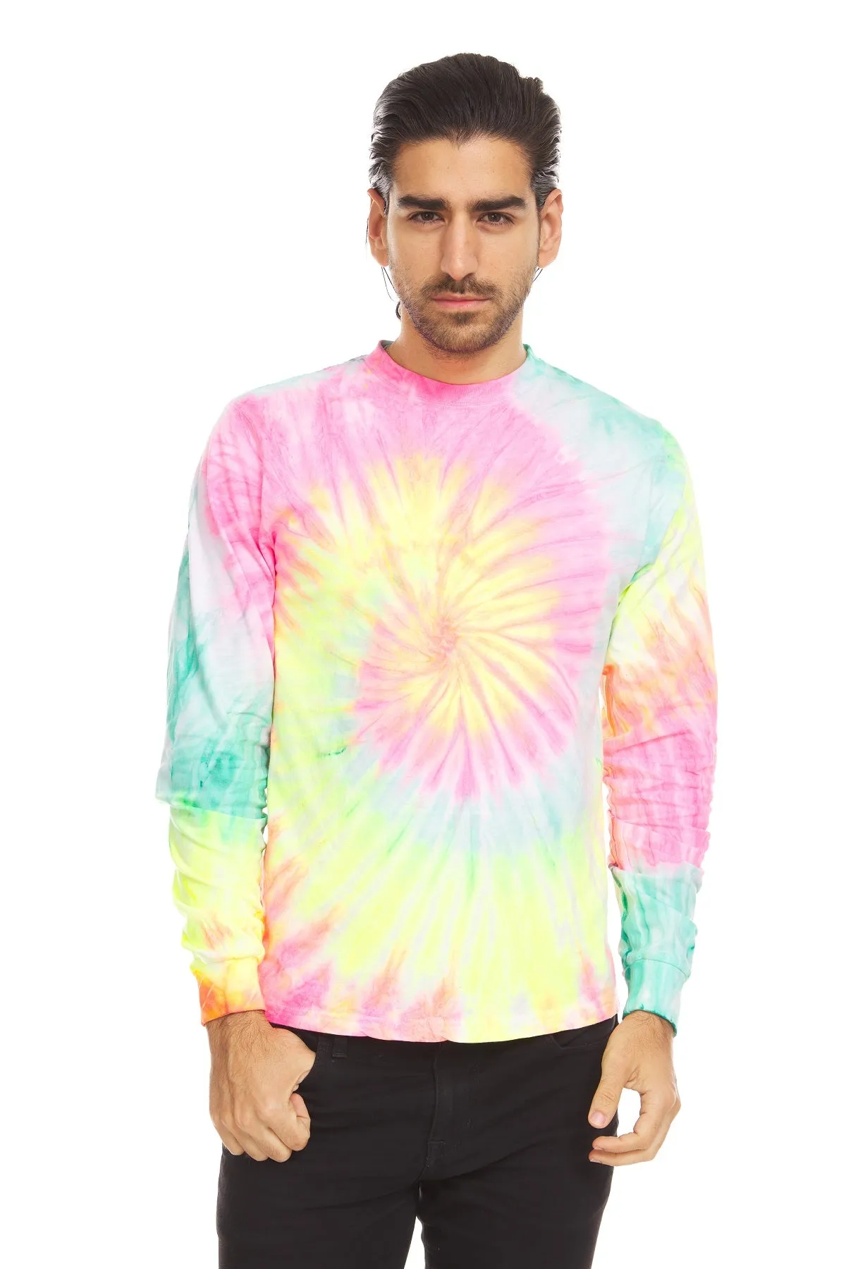 DARESAY Long Sleeve Tie Dye Aesthetic Clothes, Multi-Size Shirt, Sun Protection Shirts for Men, Women