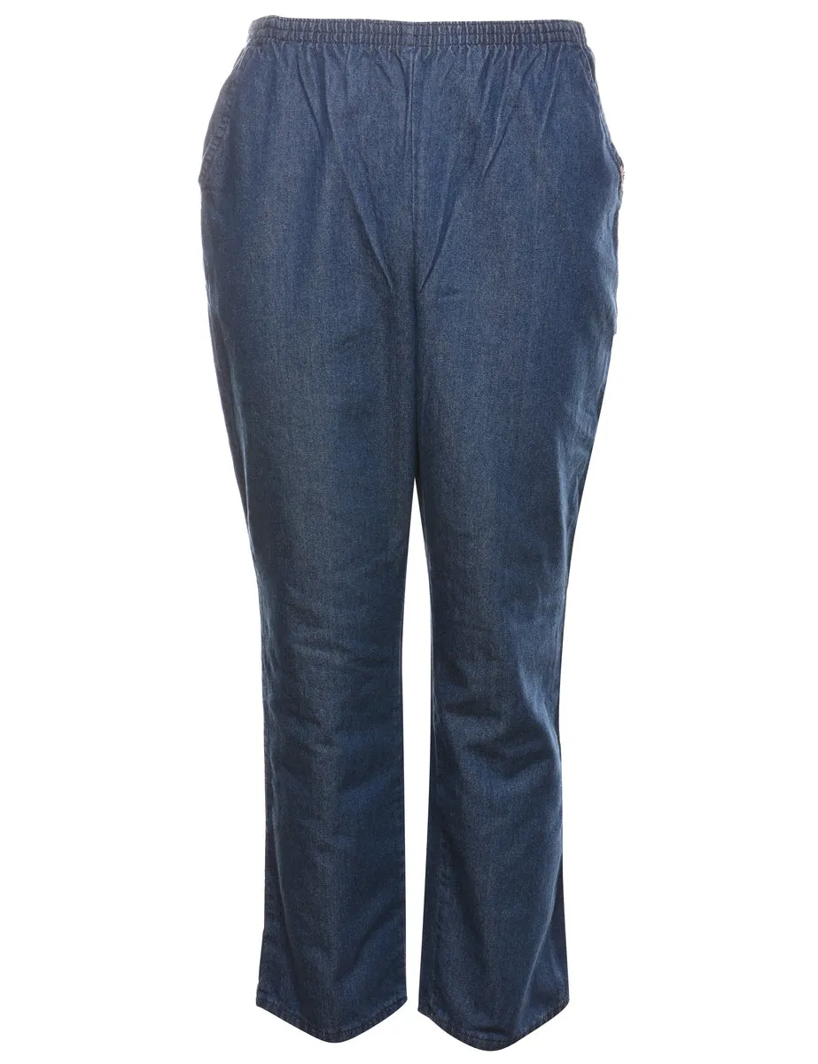 Dark Wash Tapered Denim Trousers - W26 L27